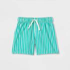 Toddler Boys' Pin Striped Swim Shorts - Cat & Jack Green