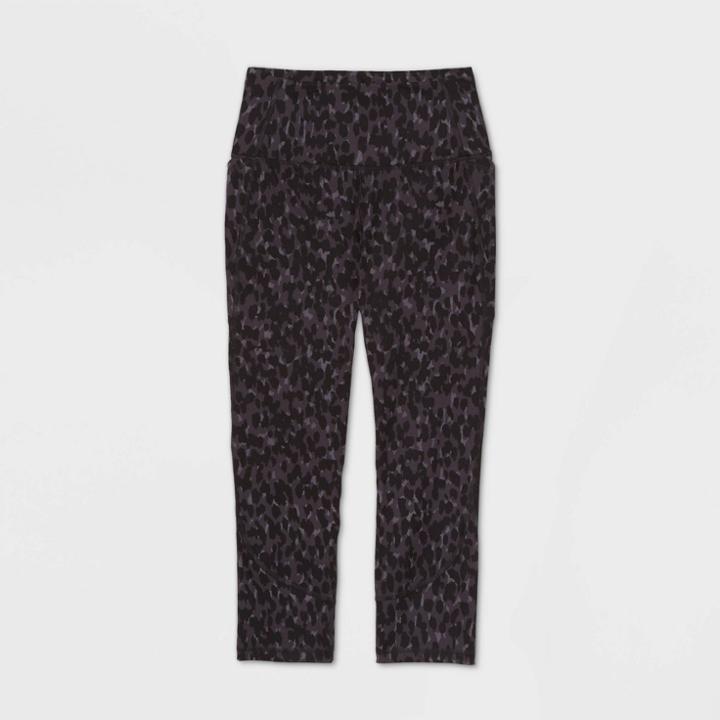 Women's Animal Print Contour Powerwaist High-rise Capri Leggings 21 - All In Motion Black