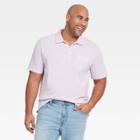 Men's Tall Striped Short Sleeve Collared Polo Shirt - Goodfellow & Co Violet