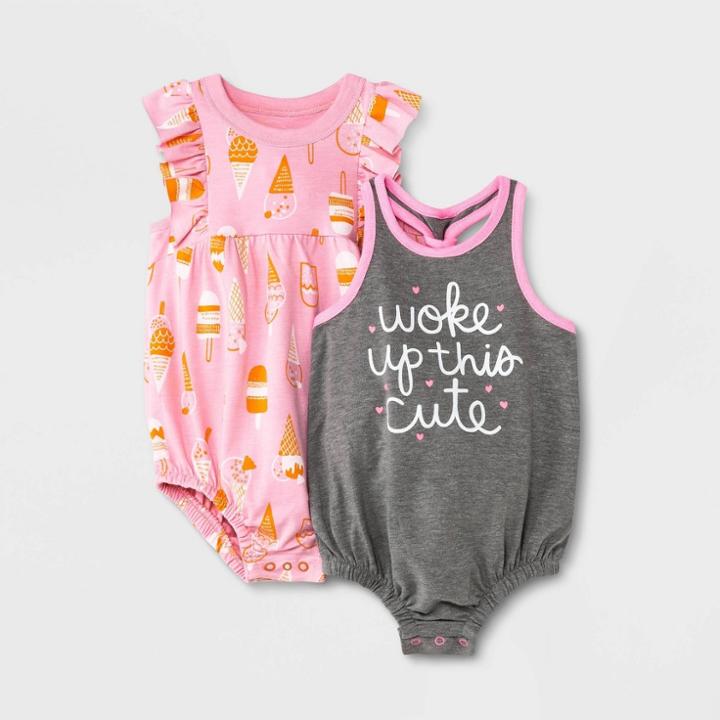 Baby Girls' 2pc Ice Cream Romper - Cat & Jack Pink Newborn