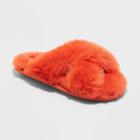 Girls' Brooklyn Crossband Fur Slippers - Cat & Jack Orange
