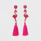 Sugarfix By Baublebar Flamingo Drop Earrings With Tassels - Pink, Girl's