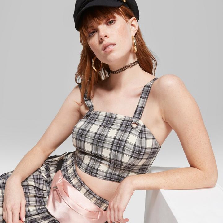 Women's Plaid Pleated Mini Skirt - Wild Fable Black