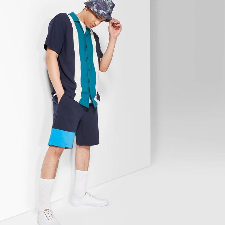 Men's Casual Fit 9 Mid-rise Jogger Shorts - Original Use Fighter Pilot Blue