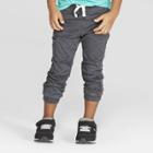 Toddler Boys' Stretch Twill Front Jogger Pants - Cat & Jack Charcoal