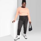 Women's Plus Size Super-high Rise Mom Taper Jeans - Wild Fable Black Wash