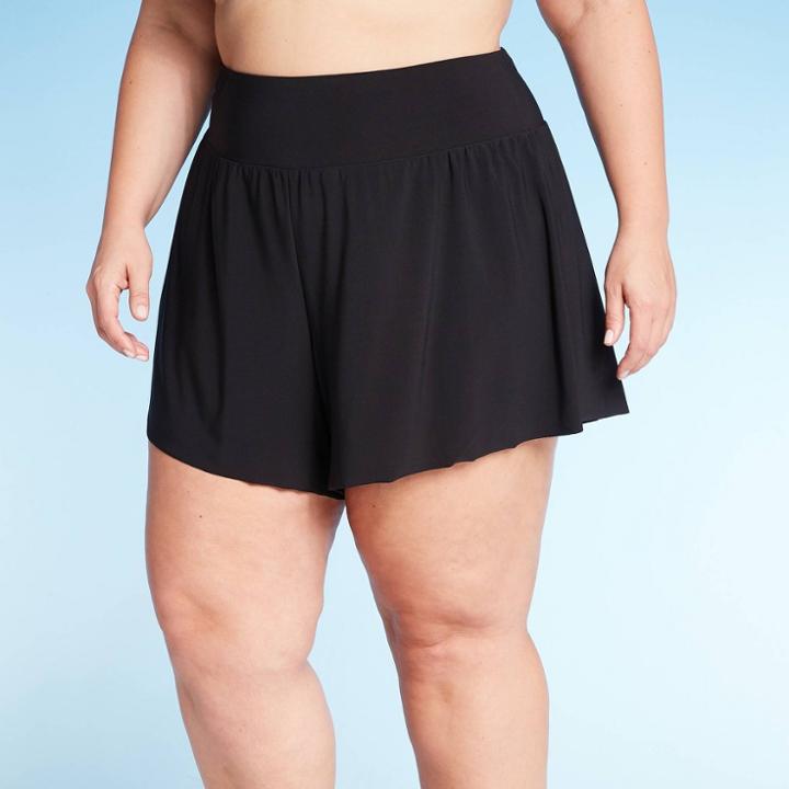 Women's Swim Shorts - Aqua Green Black 20w/22w, Blue/black/green