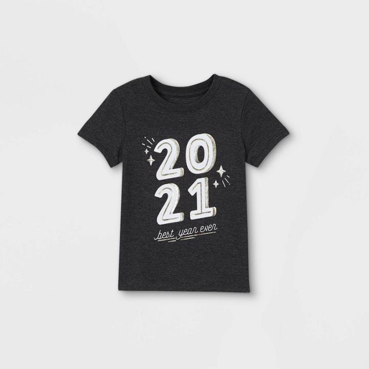 Toddler Boys' New Year's 2021 Graphic Short Sleeve T-shirt - Cat & Jack Black
