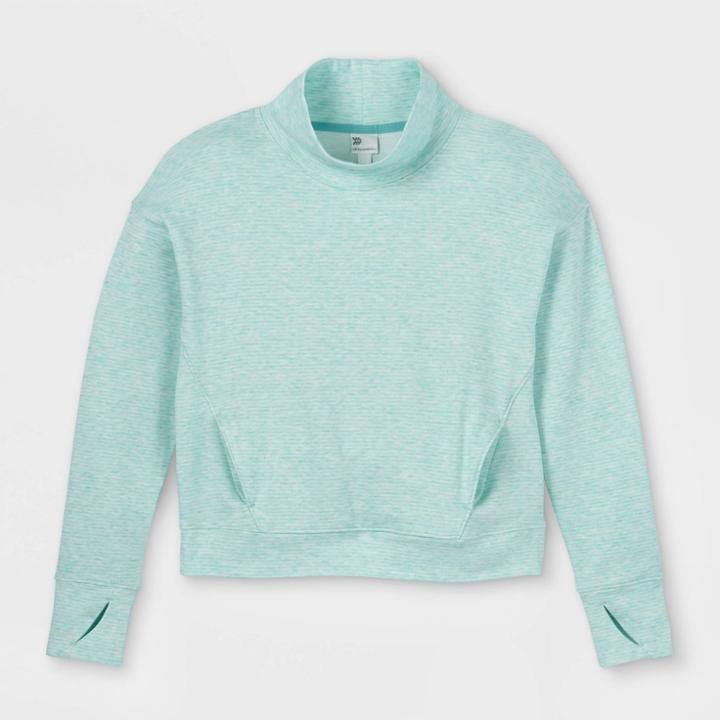 Girls' Shine Striped Pullover Sweatshirt - All In Motion Blue