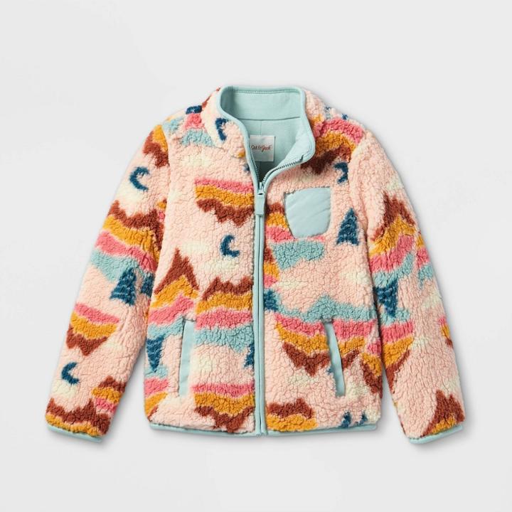Girls' Sherpa Zip-up Jacket - Cat & Jack Pink