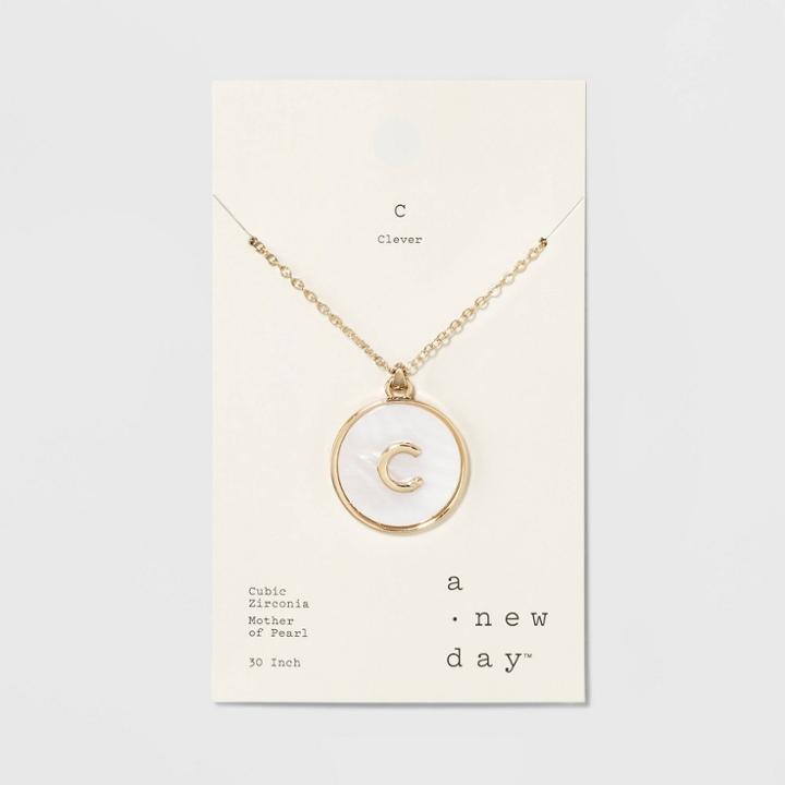 Mop Initial C Necklace 30+3 - A New Day Gold