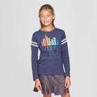 Girls' Upbeat Graphic Long Sleeve T-shirt - Cat & Jack Navy