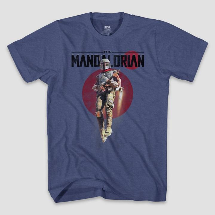 Men's Star Wars: The Mandalorian Short Sleeve Graphic T-shirt - Blue