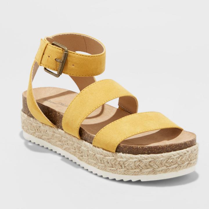 Women's Agnes Wide Width Espadrille Sandals - Universal Thread Yellow 8.5w,