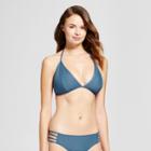 Women's Ribbed Triangle Bikini Top - Airy Blue - D/dd Cup - Mossimo, Air Blue