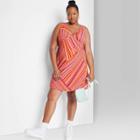 Women's Plus Size Woven Slip Dress - Wild Fable Pink Multistriped