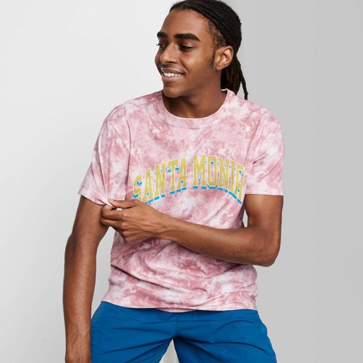 Men's Tie-dye Standard Fit Short Sleeve Crewneck T-shirt - Original Use Purple
