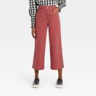 Women's Cropped Wide Leg Fashion Pants - A New Day Dark Pink