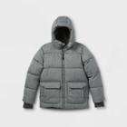 Boys' Short Puffer Jacket - All In Motion Charcoal Gray