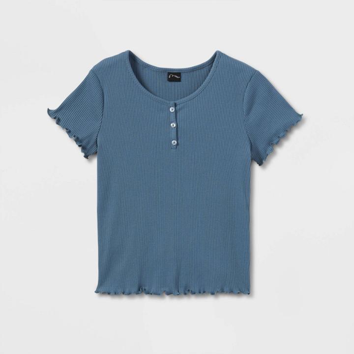 Girls' Henley T-shirt - Art Class Blue