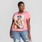 Live Nation Women's Jimi Hendrix Plus Size Short Sleeve Graphic T-shirt - Pink