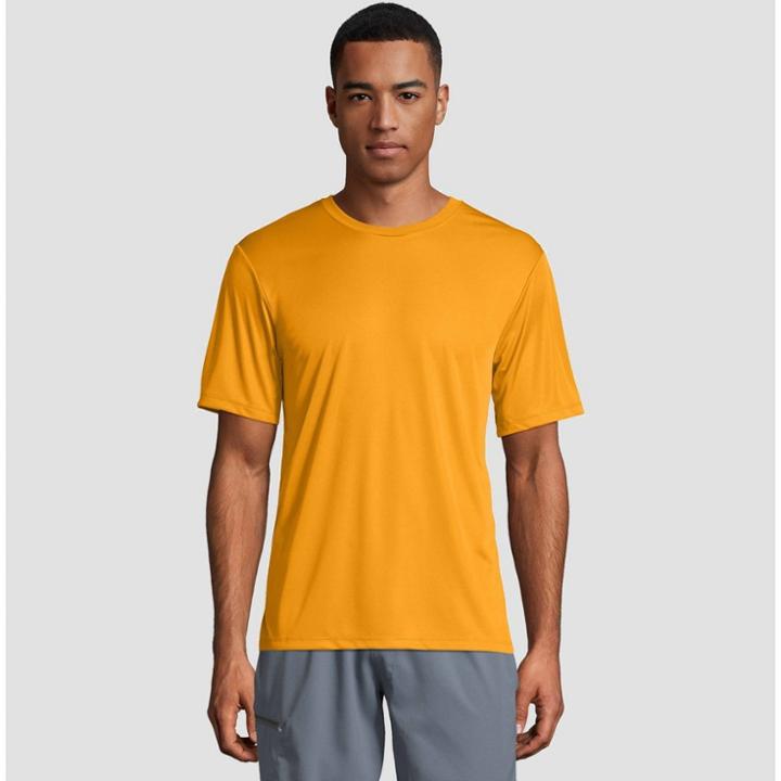 Hanes Men's Big & Tall Short Sleeve Cooldri Performance T-shirt -gold