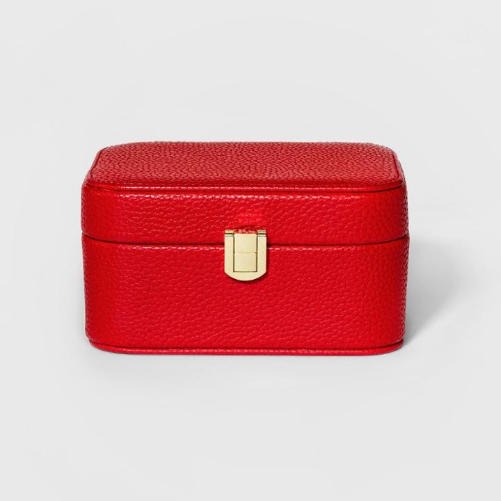 Women's Jewelry Roll With Interior Jewelry Organizer - A New Day Bright Red