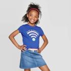 Girls' Short Sleeve We Are Connected Graphic T-shirt - Cat & Jack Blue