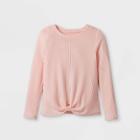 Girls' Printed Cozy Long Sleeve T-shirt - Cat & Jack Pink