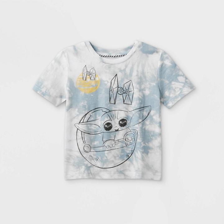 Lucas Toddler Boys' Star Wars The Child Baby Yoda Tie-dye Short Sleeve Graphic T-shirt - Gray