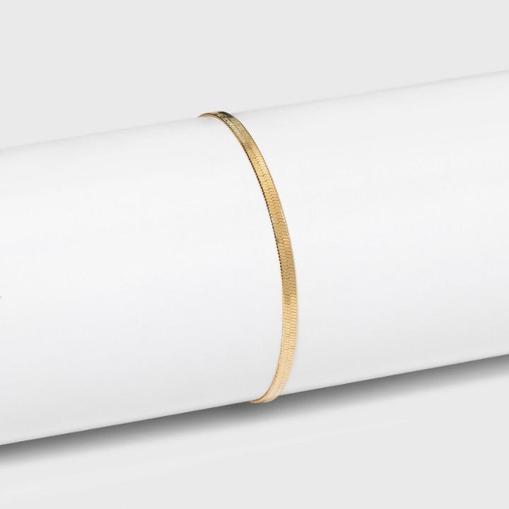 14k Gold Plated Herringbone Chain Bracelet - A New Day