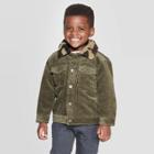 Toddler Boys' Corduroy Jacket With Camo Sherpa Collar - Art Class Olive 12m, Toddler Boy's, Green