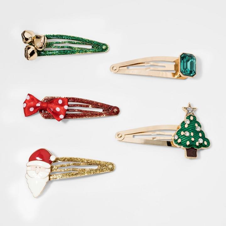 Girls' Holiday Barrettes - Cat & Jack One Size,