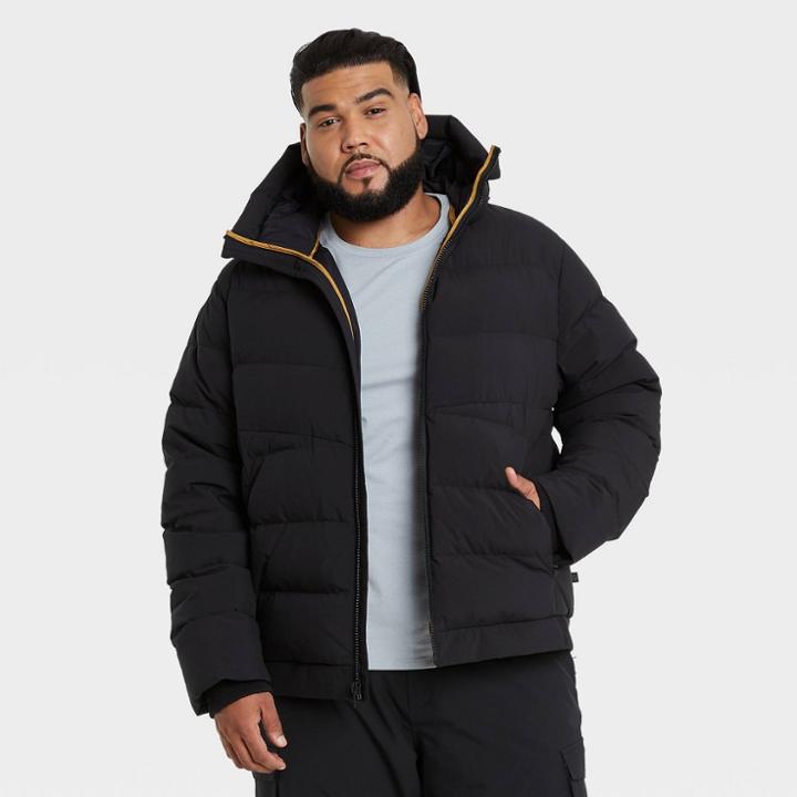 Men's Heavyweight Down Puffer Jacket - All In Motion Black