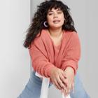 Women's Plus Size Cropped Crewneck Sweater - Wild Fable Faded Rose 1x, Size: