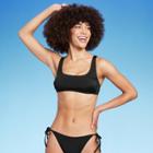 Women's Ribbed Bralette Bikini Top - Wild Fable Black Xxs