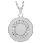 Women's Journee Collection Brass Circle Initial Pendant Necklace With Cubic Zirconia - Silver, O (17.75), Silver