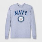 Target Men's Long Sleeve United States Navy Crew T-shirt - Heather Gray