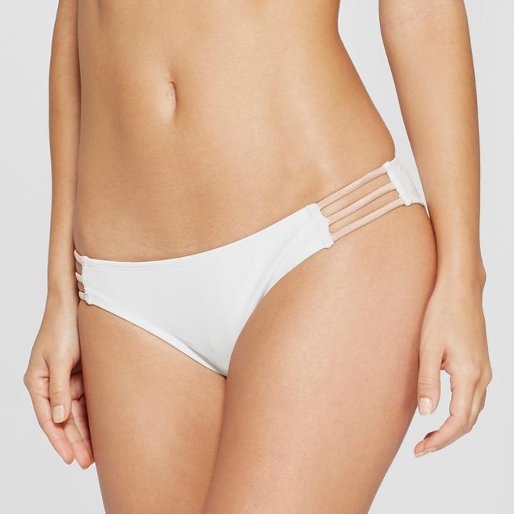 Women's Strappy Cheeky Bikini Bottom - Xhilaration White