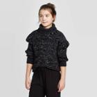 Girls' Woven Swiss Dot Flare Pants - Art Class Black