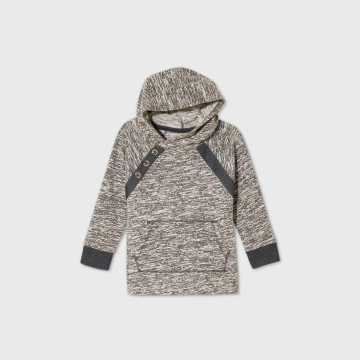 Toddler Boys' Hacci Hooded Sweatshirt - Cat & Jack Black