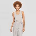 Women's Sleeveless Scoop Neck Essential Fitted Tank Top - Prologue Taupe