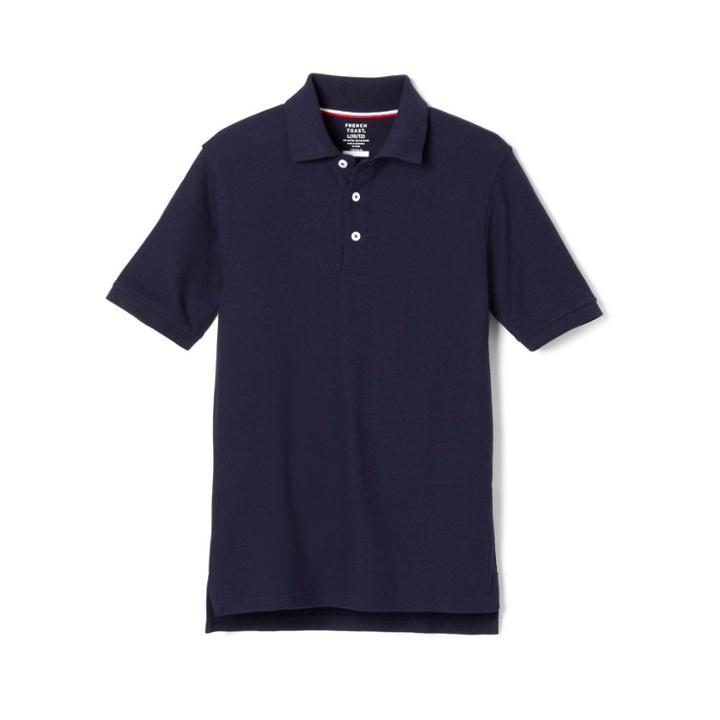 French Toast Boys' Uniform Short Sleeve Pique Polo Shirt - Navy