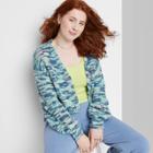 Women's Button-front Cropped Cardigan - Wild Fable Blue