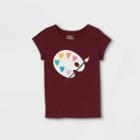 Toddler Girls' Adaptive Artist Hearts Short Sleeve Graphic T-shirt - Cat & Jack Burgundy