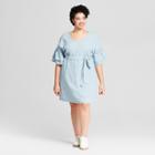Women's Plus Size Ruffle Sleeve Dress - Universal Thread Blue