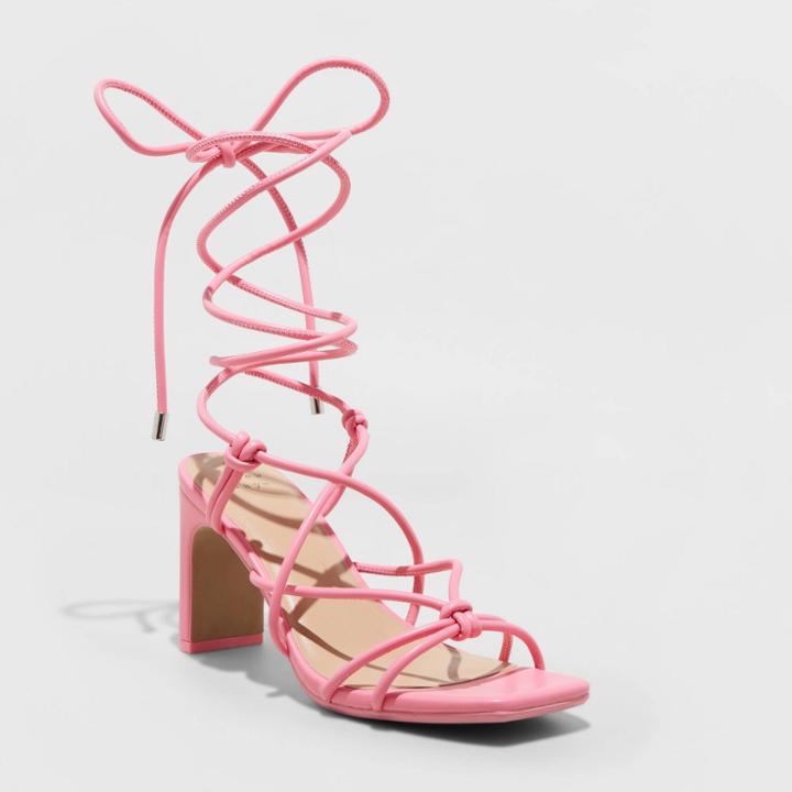 Women's Bria Strappy Heels - A New Day Pink