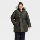 Women's Plus Parka Jacket With 3m Thinsulate Insulation - All In Motion Olive Green