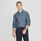 Men's Long Sleeve Cotton Slub Button-down Shirt - Goodfellow & Co Blue