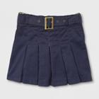 Eddie Bauer Girls' Pleated Scooter With Belt Navy (blue)